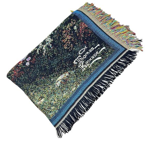 Thomas Kinkade Throw Blanket Lamplight Bridge Painter of Light Tapestry 63x42 - Picture 9 of 12